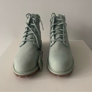 Timberland 6” premium waterproof boots mint green nubuck